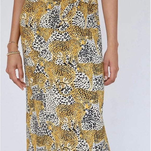 Anthropologie NWOT CoreyLynn Calter Print Knit Leopard Midi Skirt. - Picture 3 of 4